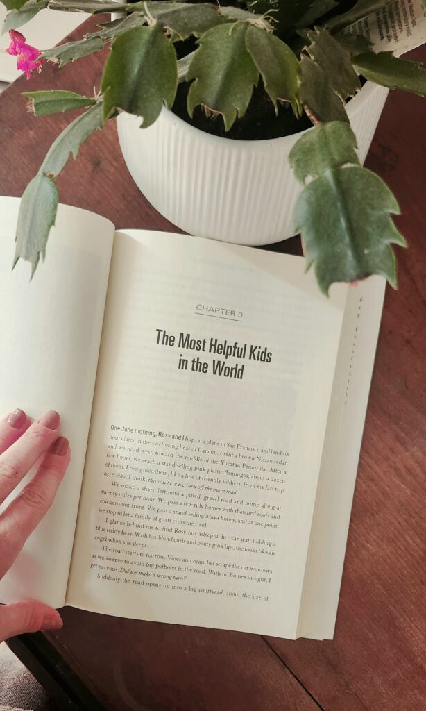 Open book by Michaeleen Douglas with plant background